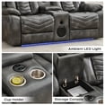 thumbnail image 3 of Zero Gravity Power Recliner Sofa Sets with Bass Speaker,Wireless Charger,LED Light Reclining Living Room Furniture Sets, 3 of 7