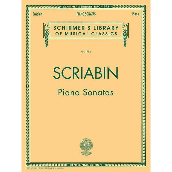 Schirmer's Library of Musical Class Piano Sonatas - Centennial Edition: Schirmer Library of Classics Volume 1992 Piano Solo, Book 1992, (Paperback)