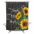 thumbnail image 2 of Sunflower Shower Curtain for Bathroom Decor, Live Simply Laugh Often Love Deeply Blackboard Waterproof Fabric Shower Curtain, 36"x72" Set with 12 Hooks, 2 of 9