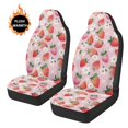 thumbnail image 4 of Uorisanigo Car Seat Cover Fluffy Fur Seat Covers 2-Pack Soft Strawberry Print Seats Cushions Universal Fits Most Cars SUVs, Coral Velvet Cloth Auto Interior Accessories, 4 of 7