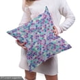 thumbnail image 5 of Ambesonne Geometric Fabric by the Yard Upholstery, Triangles Hexagons Plot, 5 Yards, Fuchsia Dark Seafoam, 5 of 5