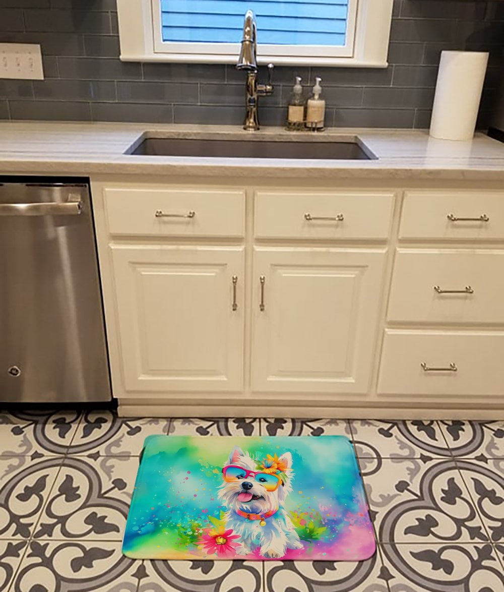 Yorkshire Terrier Hippie Dawg Memory Foam Kitchen Mat