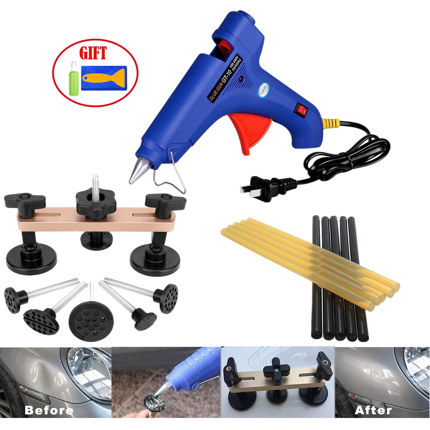 Paintless Dent Removal Repair Remover Tool Kit Hail Dent Bridge Puller