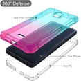 thumbnail image 3 of Compatible for Nokia C100 Case with Temper Glass Screen Protector Full-Body Snap-On Rugged Protection Phone Cover Glitter Teal/Pink, 3 of 6