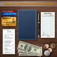 thumbnail image 6 of Fintie Server Book Organizer with Zipper Pocket Unisex PU Leather Bifold Wallets, Navy, 6 of 7