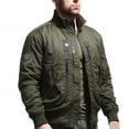 thumbnail image 5 of Men's Casual Bomber Jacket Outdoor Fall Winter Zip-Up Windbreaker, Water Resistant Padded Flight Jacket with Pocket, 5 of 5