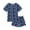 Navy Blue Heart, variant on Arshiner Girls Pajama Set Short Sleeve Lounge Set Soft Shirring Summer Sleepwear Pj Sets