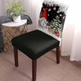 thumbnail image 2 of Chair Covers for Dining Room Set of 6,Gnome Pine Tree Xmas Ball on Gray Stretch Seat Protector Removable Washable Chairs Slipcovers for Kitchen Banquet Wedding Hotel,Winter Fir Leaves Snowflake, 2 of 6