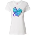 thumbnail image 3 of Inktastic Suicide Prevention Awareness Purple and Teal Heart Ribbon Women's T-Shirt, 3 of 5