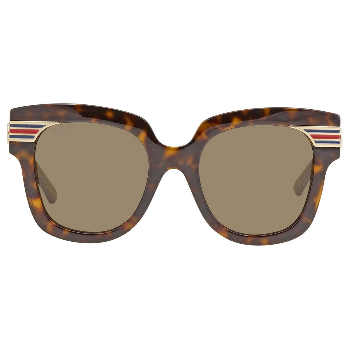 Gucci GG0281SA-002 Dark Havana Square Brown Lens Women's Acetate Sunglasses - image 2 of 3