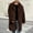 001 Coffee, variant on Mens Faux Fur Coat Winter Long Fleece Jacket Fluffy Lapel Long Sleeve Parka Warm Open Front Cardigan Overcoat
