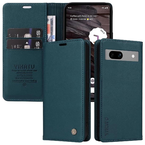 Funda para Google Pixel 7A Estuche de Cuero PU Tipo Cartera con Ranuras para Tarjetas y Cierre Magnético