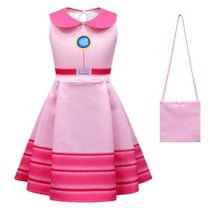 SUEE Princess Peach Dress for Girls Sleeveless Halloween Fancy-Dress Costume