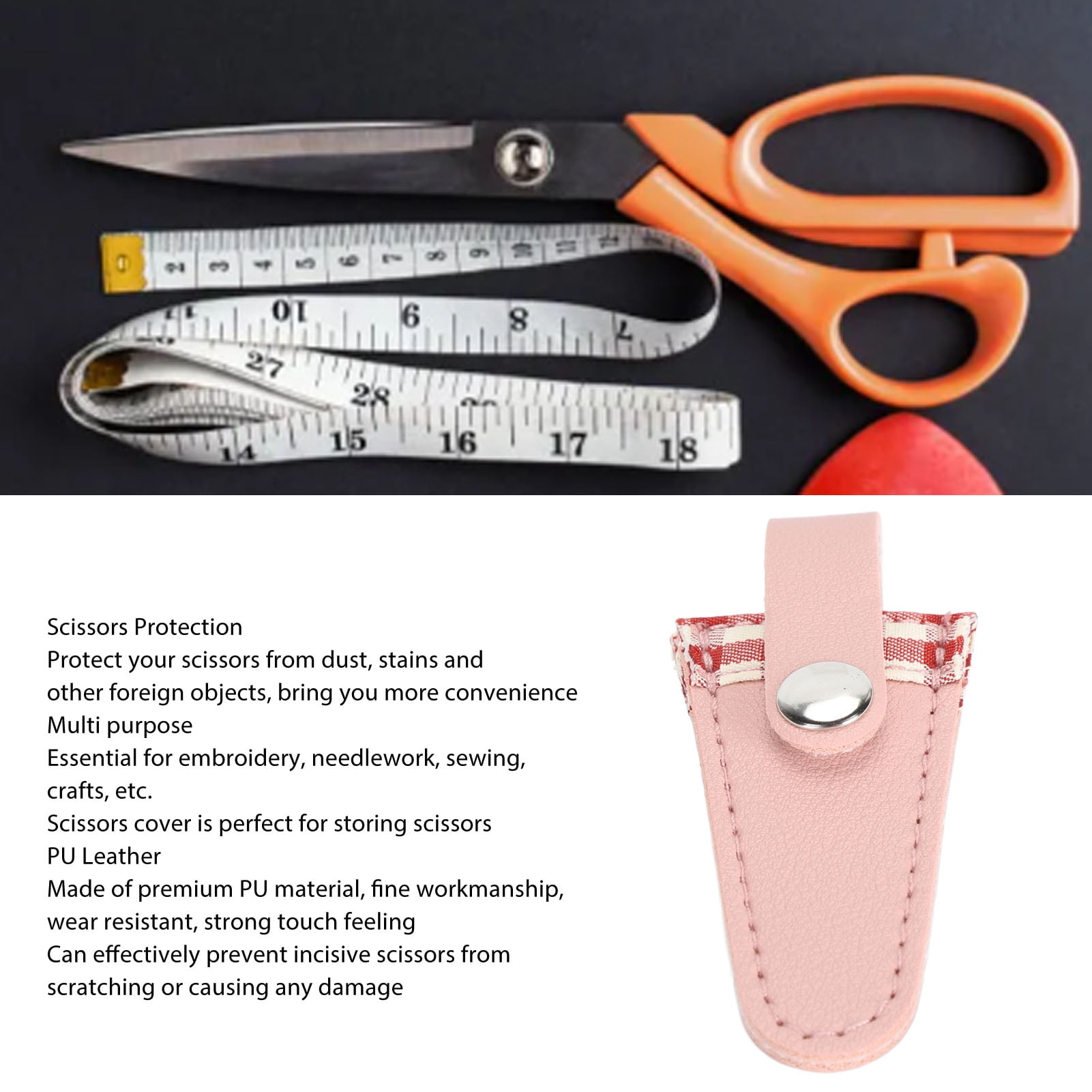 Embroidery Sewing Scissors Sheath Protective Leather Cover for