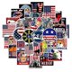 thumbnail image 2 of 100 unidades de pegatinas de dibujos animados con bandera nacional del presidente americano, pegatinas impermeables para ordenador portátil Afortunado Sencillez, 2 of 3