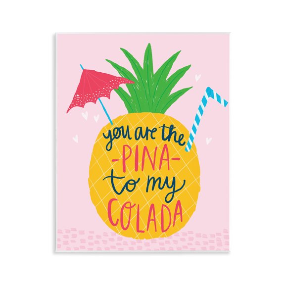 Stupell Industries Eclectic Pina To My Colada Wall Plaque Art, 11 x 14, by Lisa Barlow