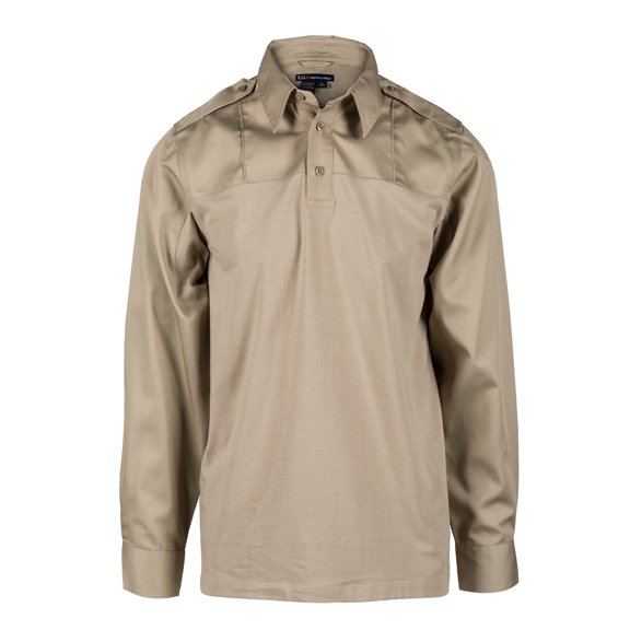 5.11 Work Gear Rapid PDU Long Sleeve Work Uniform Casual Shirt, Poly-Cotton Fabric, Silver Tan, 2X-Large/Regular, Style 72197