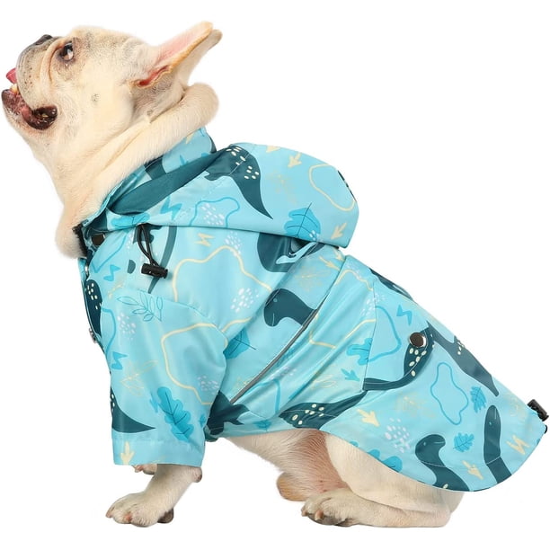 Chubasquero de doble capa con cremallera y capucha para perros pequeños a grandes, patos, rosa, XL