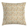 thumbnail image 1 of Abstract Throw Pillow Cushion Cover, Vertical Horizontal Crossed Rounded Lines Geometric Colorful Pattern, Decorative Square Accent Pillow Case, 20 X 20 Inches, Orange Light Blue Brown, by Ambesonne, 1 of 2