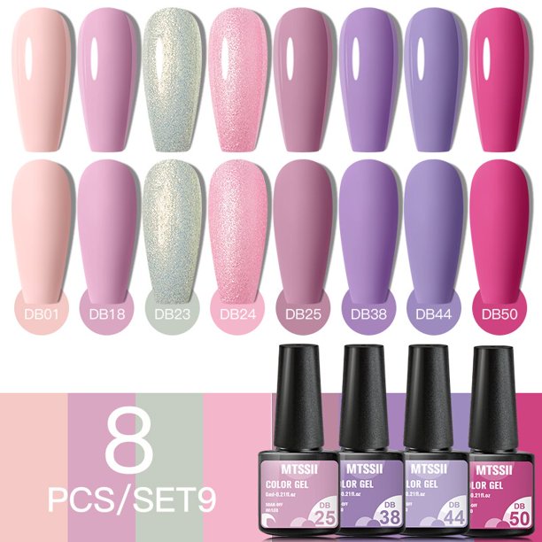 Mtssii, 6/8 Uds., juego de esmaltes de uñas de Gel, Kit de barnices de Gel rosa desnudo, Gel Led Uv brillante, laca de Gel semipermanente para decoración de uñas Tan Jianjun unisex
