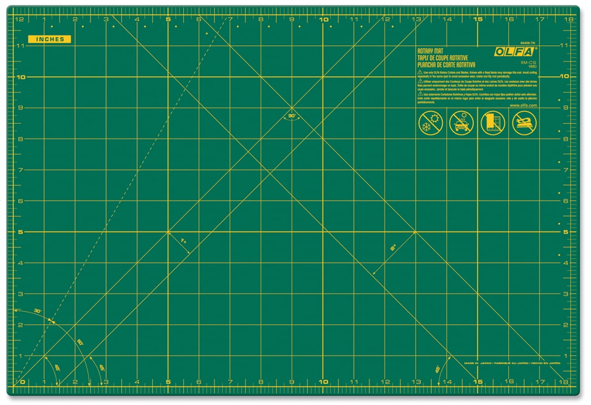 OLFA 9880 RM-CG 12-Inch x 18-Inch Self-Healing Double-Sided Rotary Mat