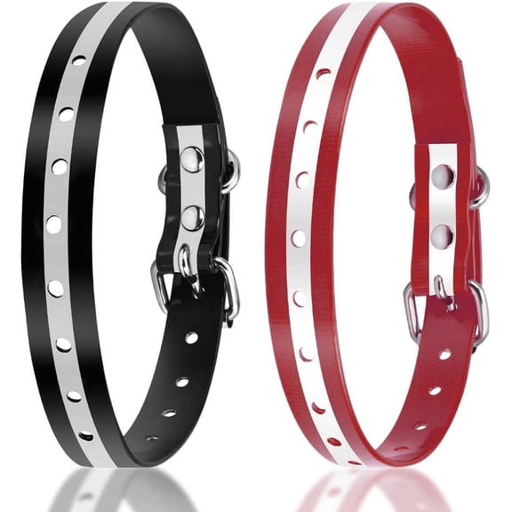 Paipaitek Shock Collar Replacement Strap, Reflective Adjustable Dog Replacement Collars Fits Most of Pet Fence and Bark Collars Receivers - Durable & Adjustable -2 Pack