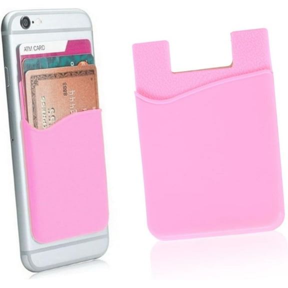 3pcs Card Holder Phone Case Pink Stickers Credit Card Sticker Adhesive Phone Wallet Stick on Cell Phone Wallet Phone Holder Phone Card Mobile Phone Bag Clip Pink Credit Card Wallet