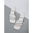 thumbnail image 3 of Women Apricot Rhinestone Decor Flat Sandals, Open Toe Mules For Daily Wear, 3 of 4