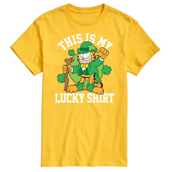 Garfield - This Is My Lucky Shirt Patrick's Day - Men's Short Sleeve Graphic T-Shirt