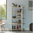 thumbnail image 3 of 5 Tier Open Bookshelf, Contemporary Classic Modern Style Free Standing Wood Display Rack Unit for Collections,�59", 3 of 8