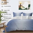 thumbnail image 3 of Ombre Bedding Duvet Cover Set Full Size 4 Pieces Navy Blue Gradient Soft Twill Plush Quilt Cover, Include 1 Duvet Cover 1 Flat Sheet And 2 Pillow, 3 of 7