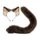 thumbnail image 1 of Conjunto de orejas y cola de animales decorativos para fiestas temáticas de animales, vacaciones para mujeres Marrón, 1 of 8