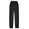thumbnail image 6 of BUIgtTklOP Pants For Women Clearance Women's Solid Color Elastic Waist Straight Barrel Cotton Pockets Pants, 6 of 6