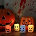 thumbnail image 2 of 1pc/6pcs Halloween Flameless Wishing Color Changing Candles Lights, Battery Operated LED Tea Wax Halloween Home Decor Gifts (Battery Not Included), 2 of 5