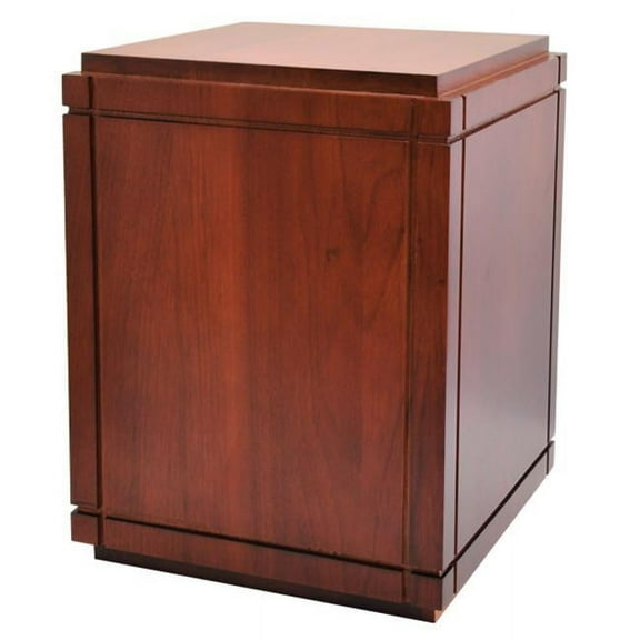 Memorial Gallery M-022 cherry Cherry Finish Grooved Vertical Wood Box Urn