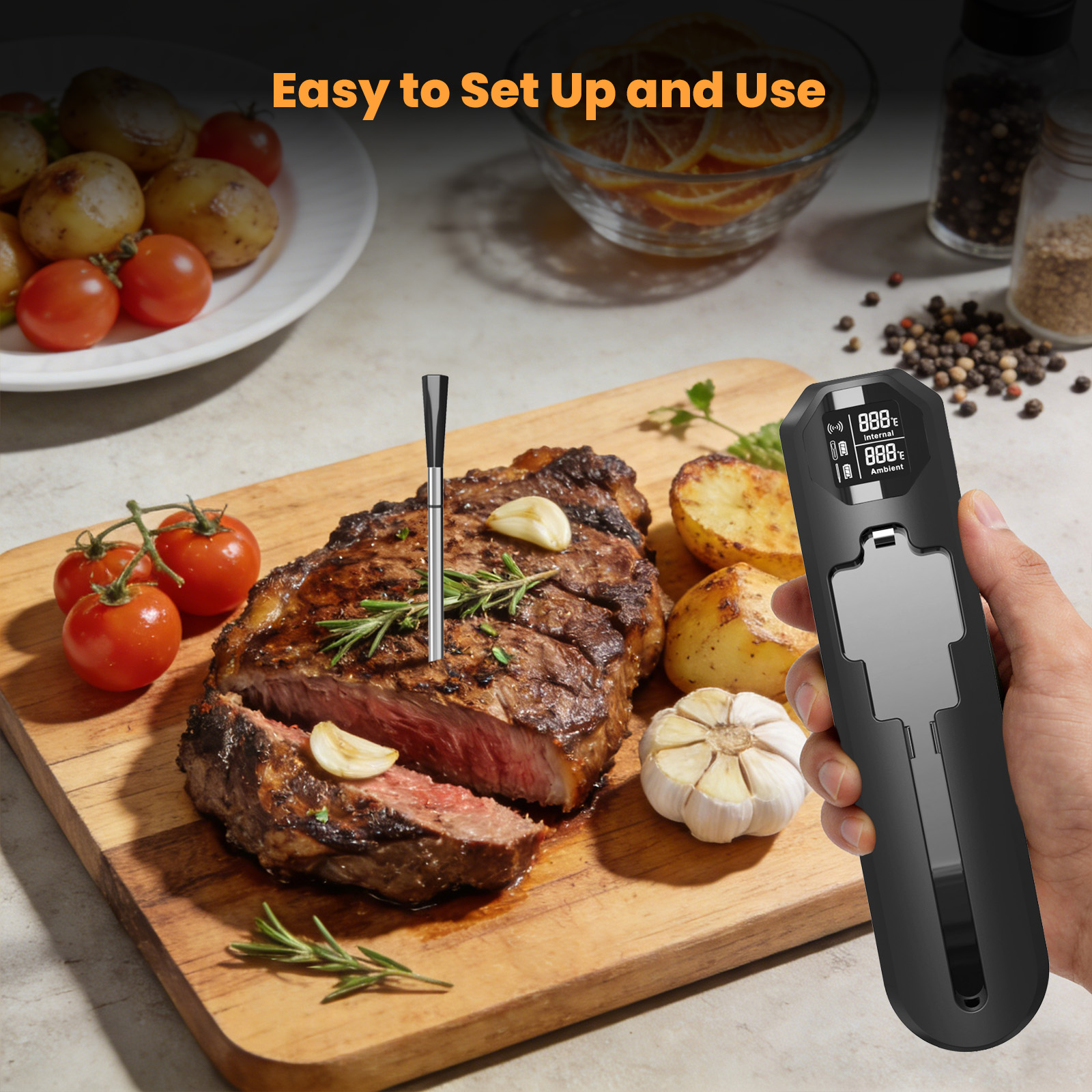 AMBLER Smart Wireless Meat Thermometer with Dual Probes photo 4