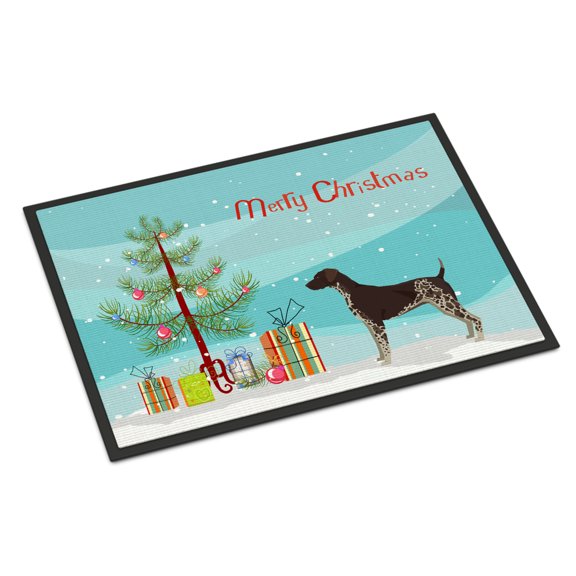 Carolines Treasures CK3541JMAT German Shorthaired Pointer Christmas Tree Door Mat Indoor Rug or Outdoor Welcome Mat