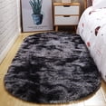 thumbnail image 1 of Manta de lujo ligera para la mesita de noche del dormitorio, manta para la mesita de noche de la sala de estar, alfombra de piso simple ovalada, alfombra antideslizante con efecto tie dye para, 1 of 6