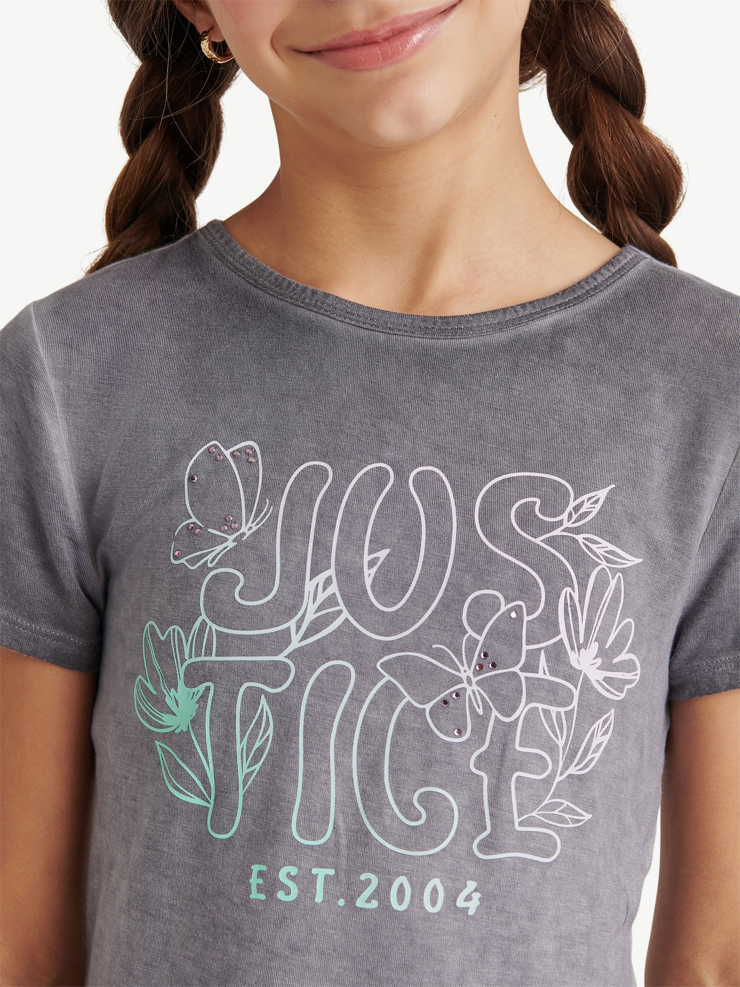 Justice Girls Washed Graphic Tee, Sizes XS - XLP
