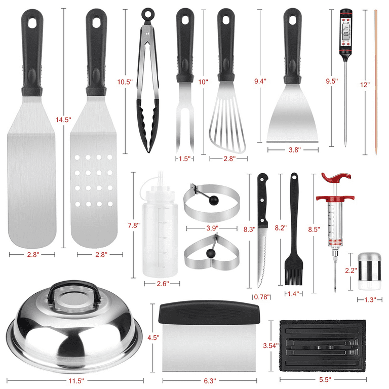 Griddle Accessories Kit, 135 Pcs Grill Tools for Blackstone Camp Chef  Professional BBQ Spatula Set with Basting Cover 