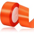 thumbnail image 1 of LAICAIW Solid Color Tangerine Satin Ribbon, 1-1/2 Inches x 25 Yards Fabric Satin Ribbon for Gift Wrapping, Crafts, Hair Bows Making, Wreath, Wedding Party Decoration and Other Sewing Projects, 1 of 7