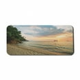 thumbnail image 1 of Landscape Computer Mouse Pad, Sunset Dawn Sea Ocean Island Romance Tropic Botanic Tree Photo, Rectangle Non-Slip Rubber Mousepad X-Large, 35" x 15" Gaming Size, Turquoise Peach, by Ambesonne, 1 of 2