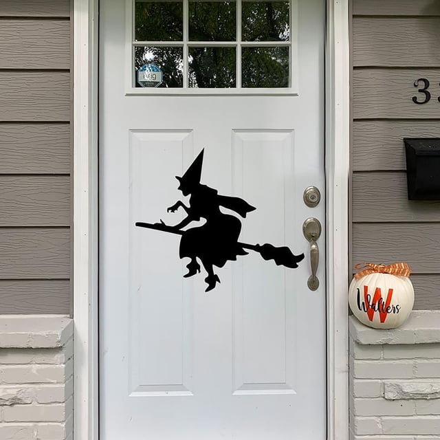 Harpily Wall Decor Halloween Witch Door Sticker Party Scene Layout Sticker Living Room Glass Wallpaper