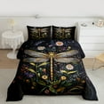 thumbnail image 2 of jejeloiu Rustic Dragonfly Full Size Comforter Sets,Rustic Botanical Bedding Comforter Set,Colorful Flower Floral Bedding Sets For Girl,Super Cozy Room Decor Reversible,3-Piece, 2 of 8