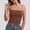 Coffee, variant on Women's Solid Color Lifting Tank Top with Gathering Fold Detail