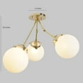 thumbnail image 4 of Mid Century Style Three Globe Light Brass Ceiling Flush Mount Sputnik Chandelier Pendant Light Fixture, 4 of 5
