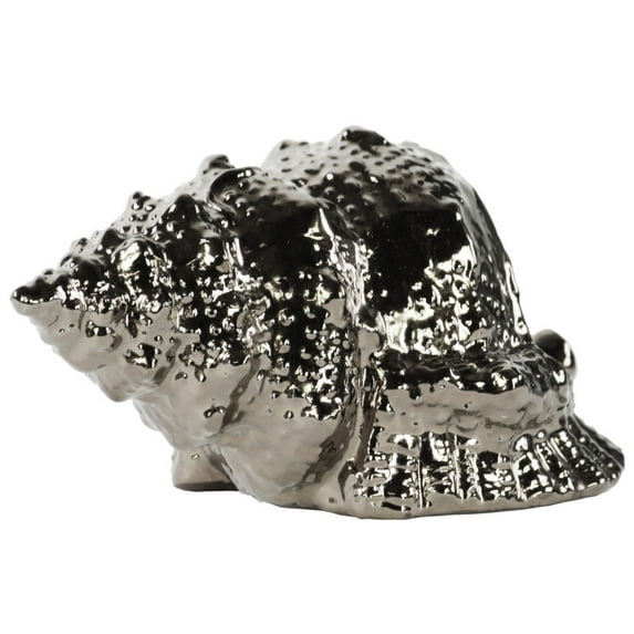 Benzara BM132290 Conch Seashell Figurine Polished Chrome Finish - Silver - 8.75 x 5.25 x 4.5 in.
