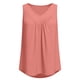 thumbnail image 5 of TaTaai Ladies' Fashion Casual Solid Color V-Neck Sleeveless Pleated Tank Top Women's Lightweight Soft Polyester Blouse for Daily Party Work Vacation Spring Wear Gift, 5 of 5