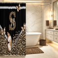 thumbnail image 3 of Manfei Leopard Print Letter S Shower Curtain 72Wx84L,Butterfly Bowtie Bathroom Shower Curtain,Black Brown, 3 of 5