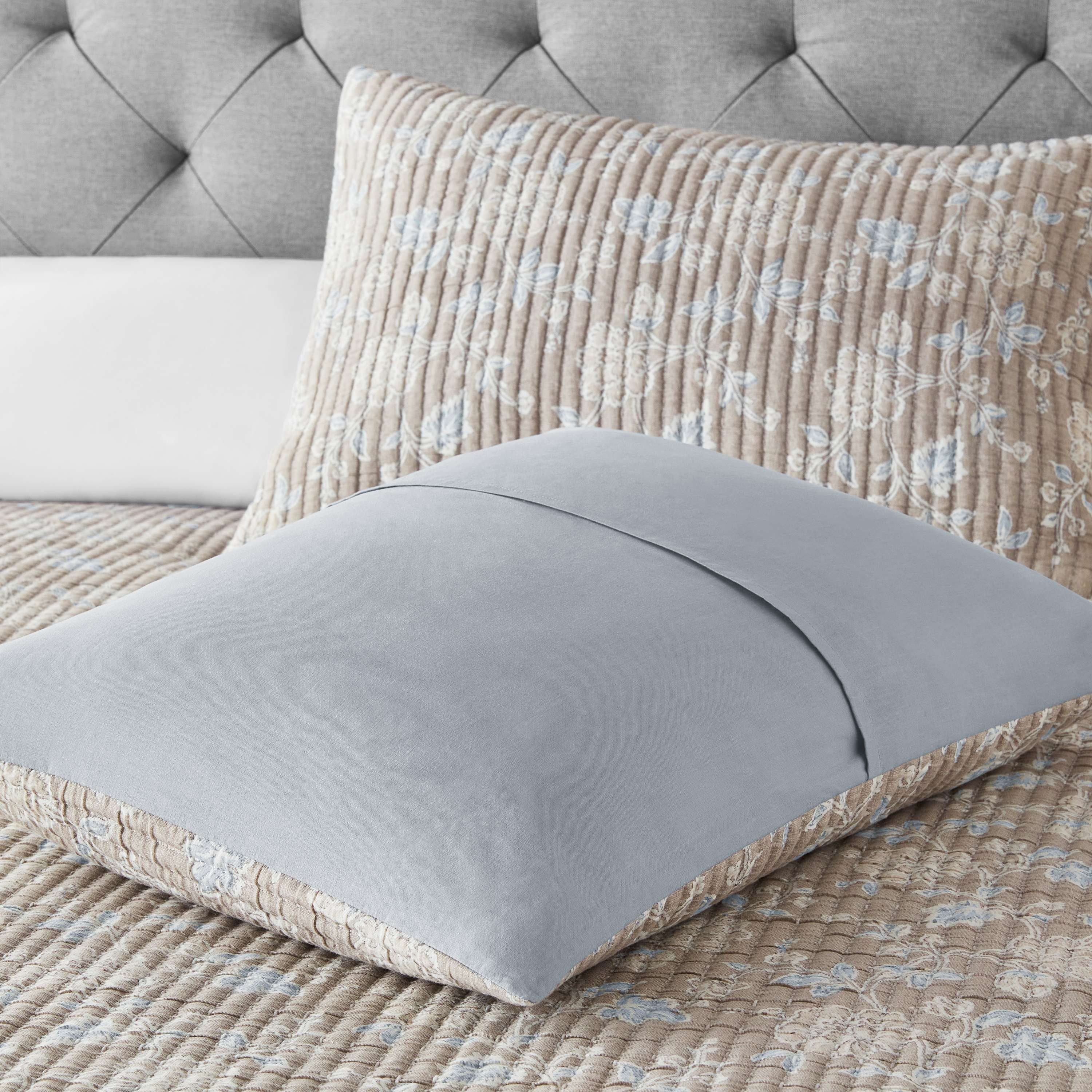 Mainstays King Pillow Sham - Beige Matelasse, Cotton-Rich Decorative Bed Sham, 2 Pack